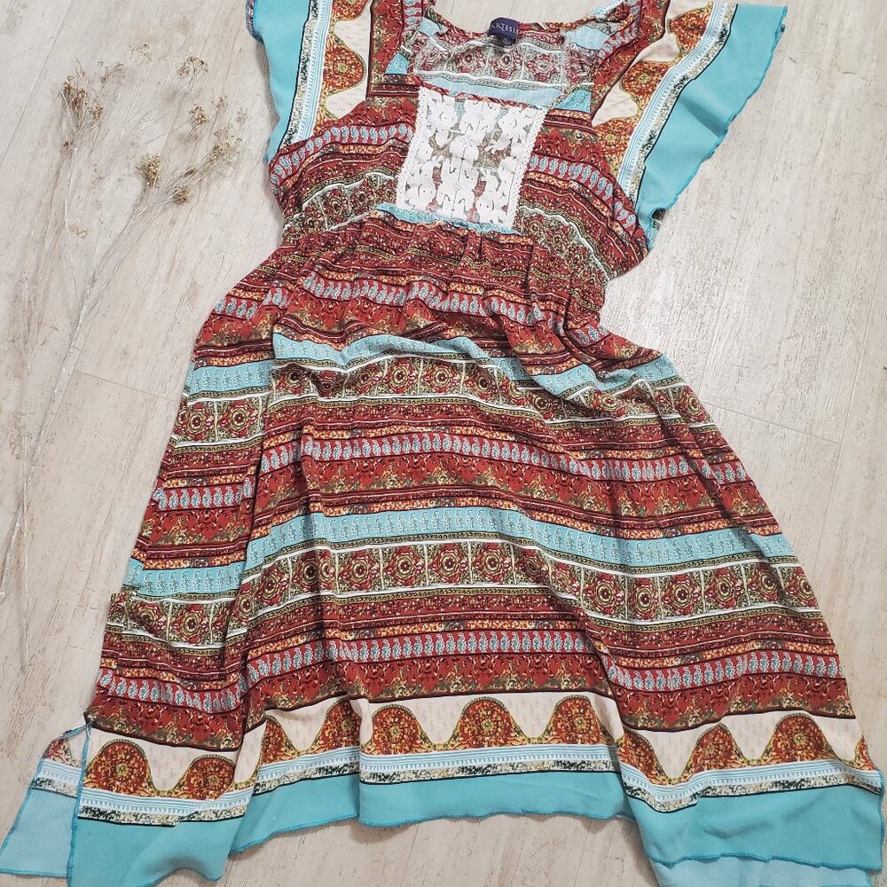 Women's Multicolor Boho Artesia Dress Size XL